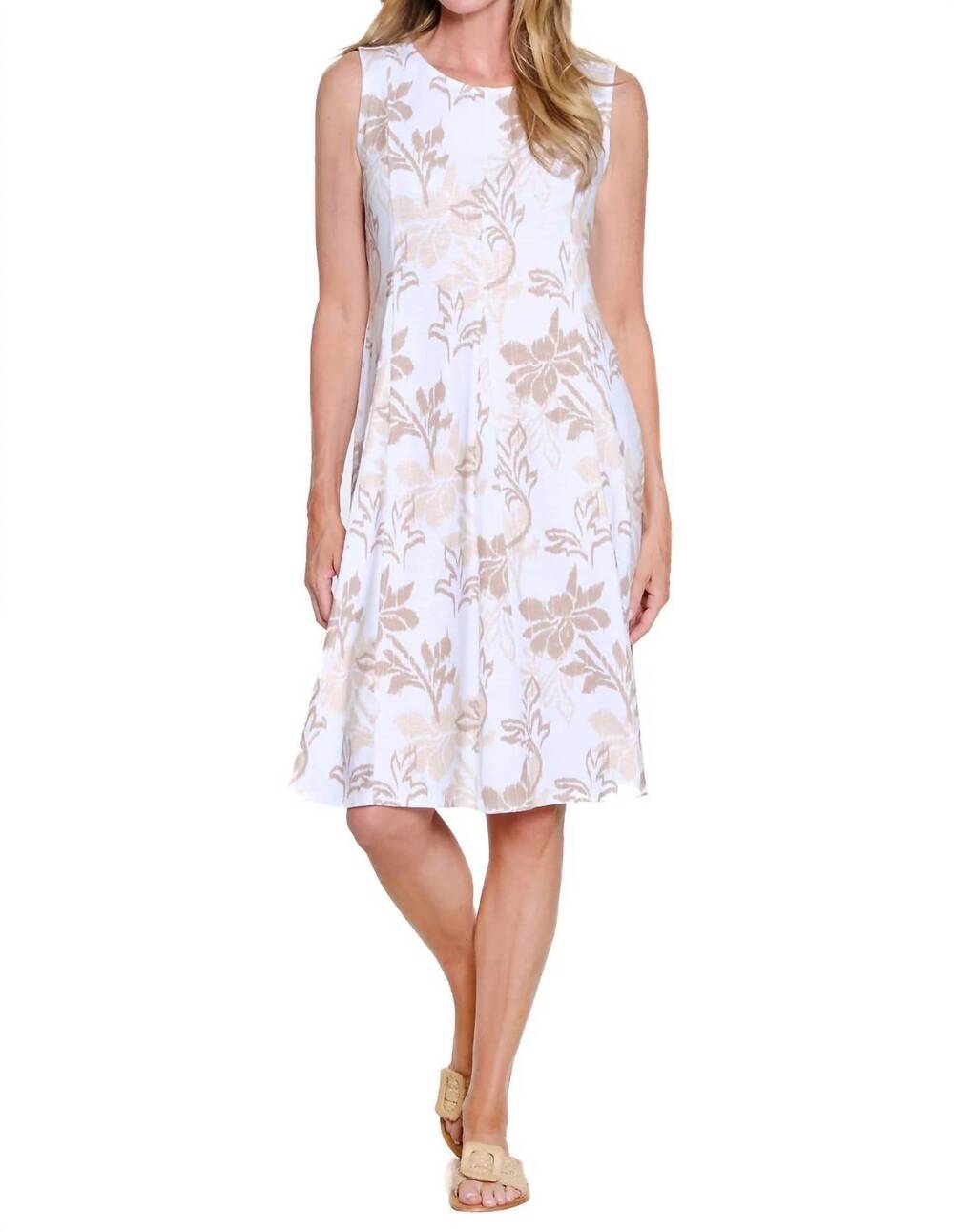 NEW MULTIPLES panel scoop neck tank dress in ikat multi